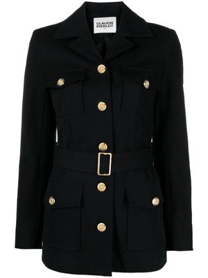 Claudie Pierlot embossed-buttons cotton-blend jacket - Black