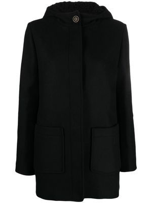 Claudie Pierlot faux fur-trimmed hood coat - Black