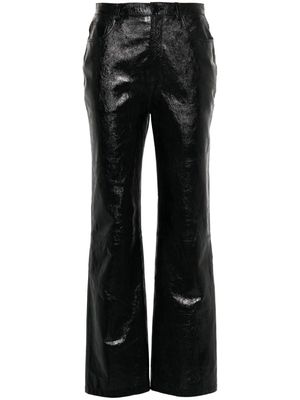 Claudie Pierlot faux-leather straight-leg trousers - Black
