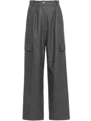 Claudie Pierlot felted-effect cargo trousers - Grey