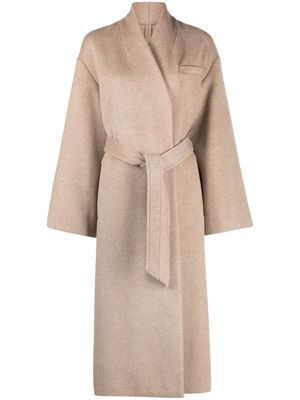 Claudie Pierlot felted-finish double-breasted coat - Neutrals