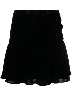 Claudie Pierlot flared velvet miniskirt - Black