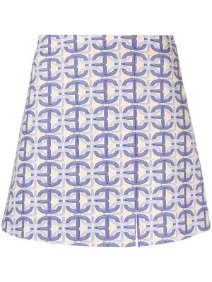 Claudie Pierlot geometric-print A-line skirt - Blue