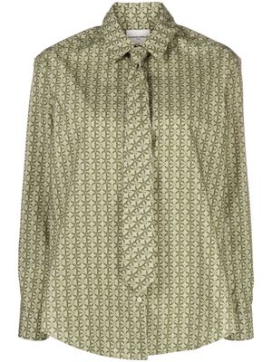 Claudie Pierlot geometric-print poplin shirt - Green