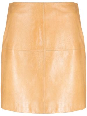 Claudie Pierlot grained leather miniskirt - Yellow