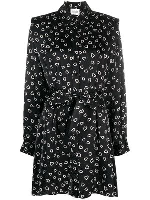 Claudie Pierlot heart-print silk dress - Black