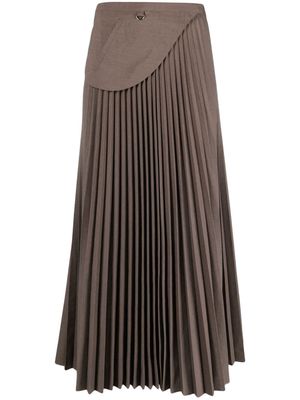 Claudie Pierlot high-waist pleated skirt - Brown