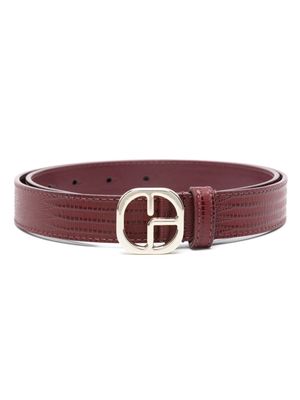 Claudie Pierlot logo-buckle leather belt - Red