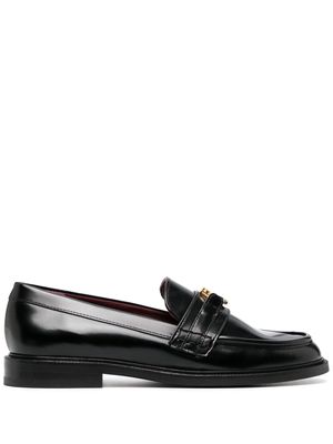Claudie Pierlot logo-buckle patent leather loafers - Black