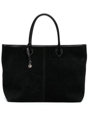 Claudie Pierlot logo-charm suede tote bag - Black