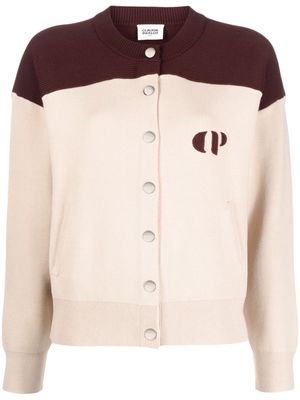 Claudie Pierlot logo-embroidered knitted jacket - Brown