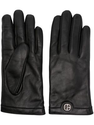 Claudie Pierlot logo-plaque leather gloves - Black