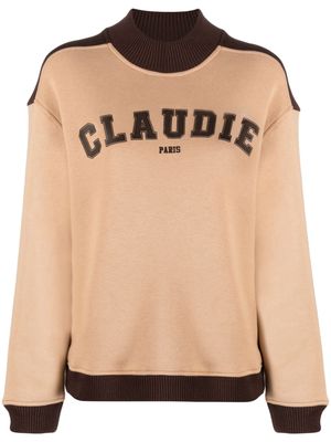 Claudie Pierlot logo-print two-tone sweashirt - Neutrals