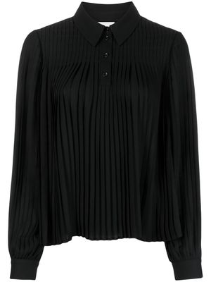 Claudie Pierlot long-sleeve pleated shirt - Black