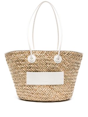 Claudie Pierlot medium Straw Basket shoulder bag - Brown