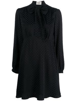 Claudie Pierlot monogram-pattern long-sleeve dress - Black