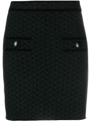 Claudie Pierlot monogram-pattern tweed high-waist skirt - Black