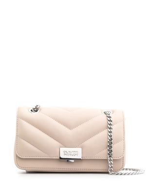 Claudie Pierlot padded-leather chain-link strap bag - Neutrals