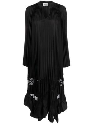 Claudie Pierlot pleated long sleeved dress - Black