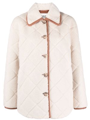 Claudie Pierlot quilted-finish long-sleeved jacket - Neutrals
