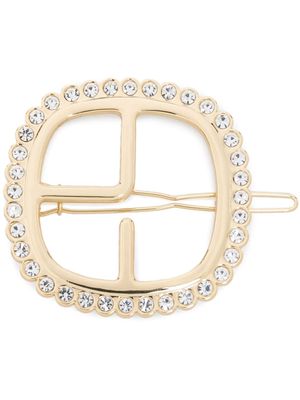 Claudie Pierlot rhinestoned logo-plaque hair clip - Gold