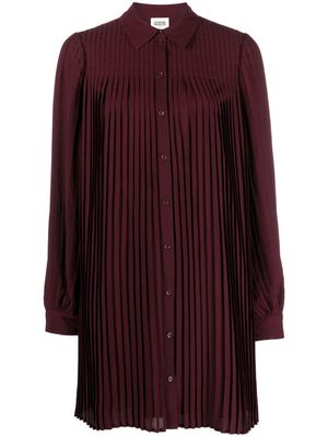 Claudie Pierlot ribbed-detail mini shirtdress - Red