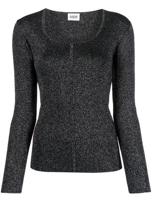 Claudie Pierlot scoop-neck fine-knit blouse - Black