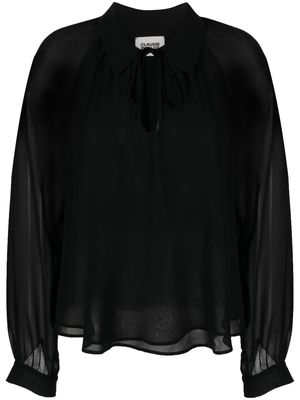 Claudie Pierlot semi-sheer long-sleeved shirt - Black