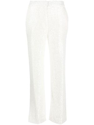 Claudie Pierlot sequin-embellished flared trousers - White