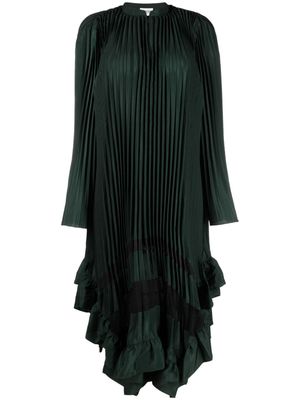 Claudie Pierlot split-neck ruffled midi dress - Green