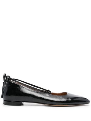 Claudie Pierlot square-toe leather ballerina shoes - Black