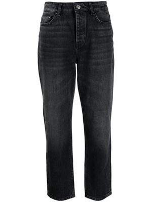 Claudie Pierlot stonewashed organic cotton cropped jeans - Grey
