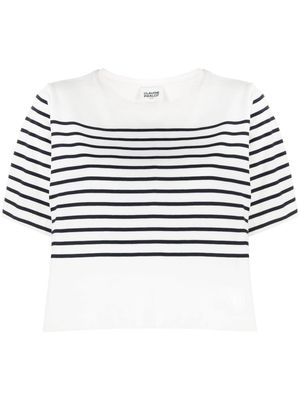 Claudie Pierlot striped cropped T-shirt - White
