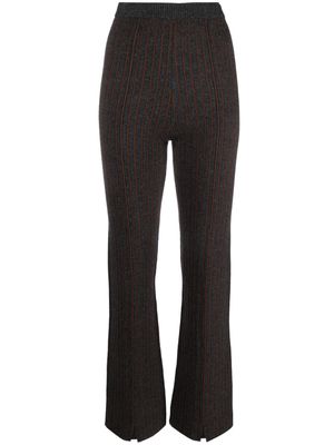 Claudie Pierlot striped high-waist straight-leg trousers - Grey
