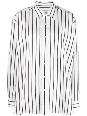Claudie Pierlot striped oversized long-sleeve shirt - White