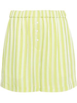 Claudie Pierlot striped satin shorts - Green
