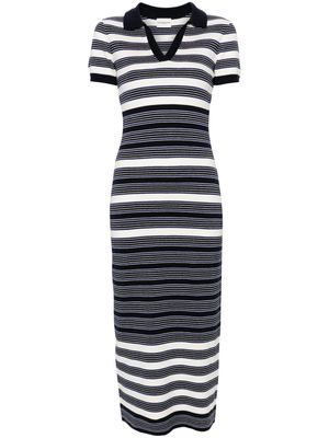 Claudie Pierlot striped split-neck maxi dress - Blue