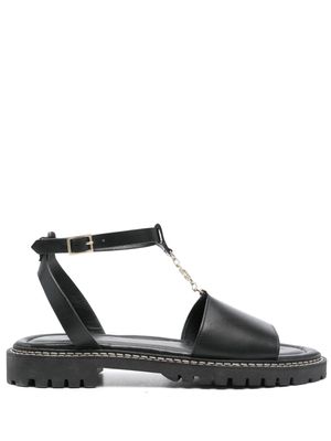 Claudie Pierlot T-bar strap leather sandals - Black