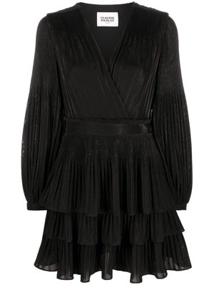 Claudie Pierlot tiered-skirt long-sleeve dress - Black