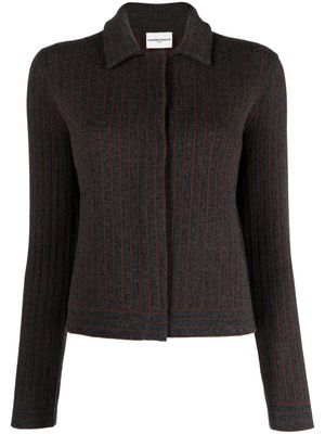 Claudie Pierlot two-tone striped knitted cardigan - Grey