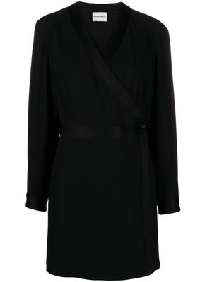 Claudie Pierlot wrap-design crepe minidress - Black