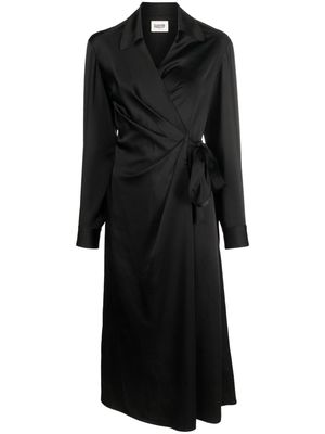 Claudie Pierlot wrap-design satin midi dress - Black