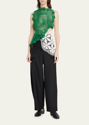 Claudiu Wide-Leg Trousers with Mesh Pockets