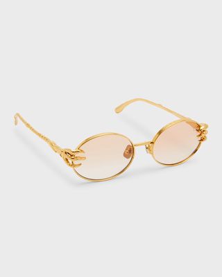 Claw Adventure Gold-Plated Titanium Oval Sunglasses