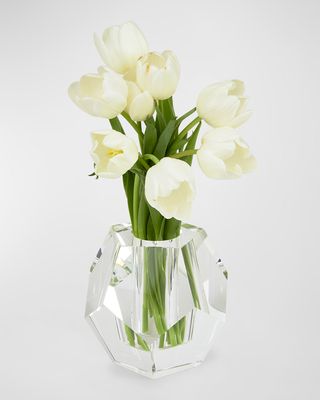Clear Crystal Diamond Cut Vase