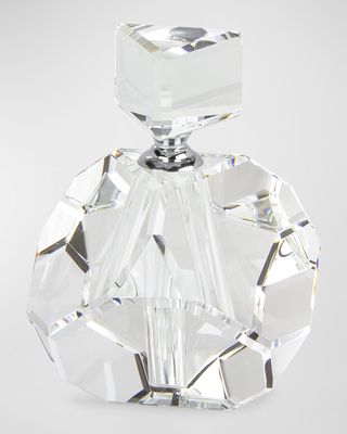 Clear Crystal Faceted Diamond Cut Perfume Bottle