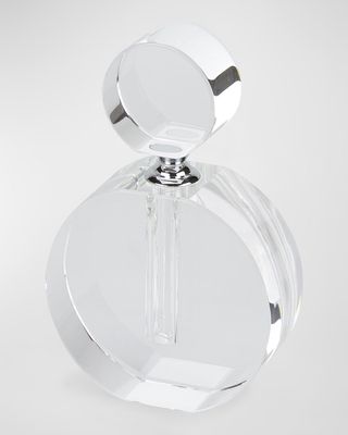 Clear Crystal Perfume Bottle - Flat Round