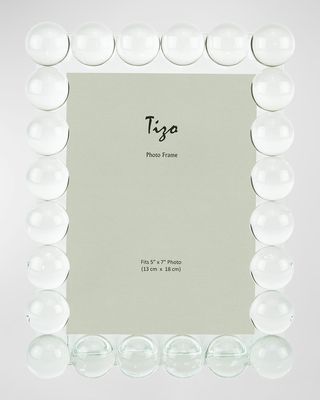 Clear Crystal Picture Frame Single Row Bubbles 4X6