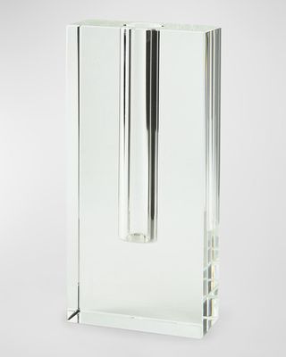 Clear Crystal Rectangle Bud Vase - Large