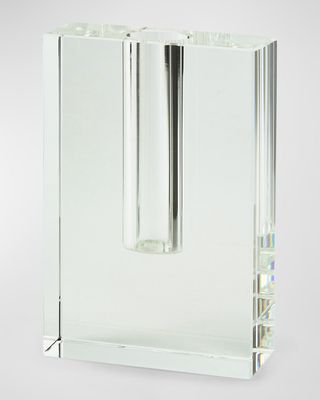 Clear Crystal Rectangle Bud Vase - Small